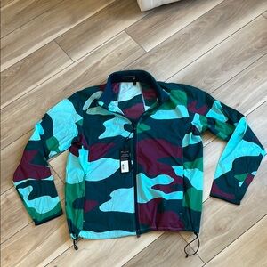 Greyson Camouflage Lightweight Jacket in Teal and Burgundy